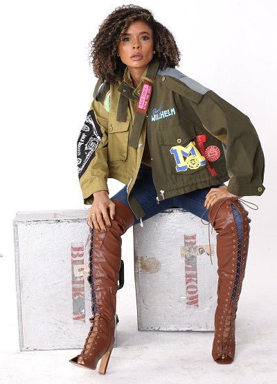 Patchwork Utility Woven Jacket - 81804 - Especially Yours