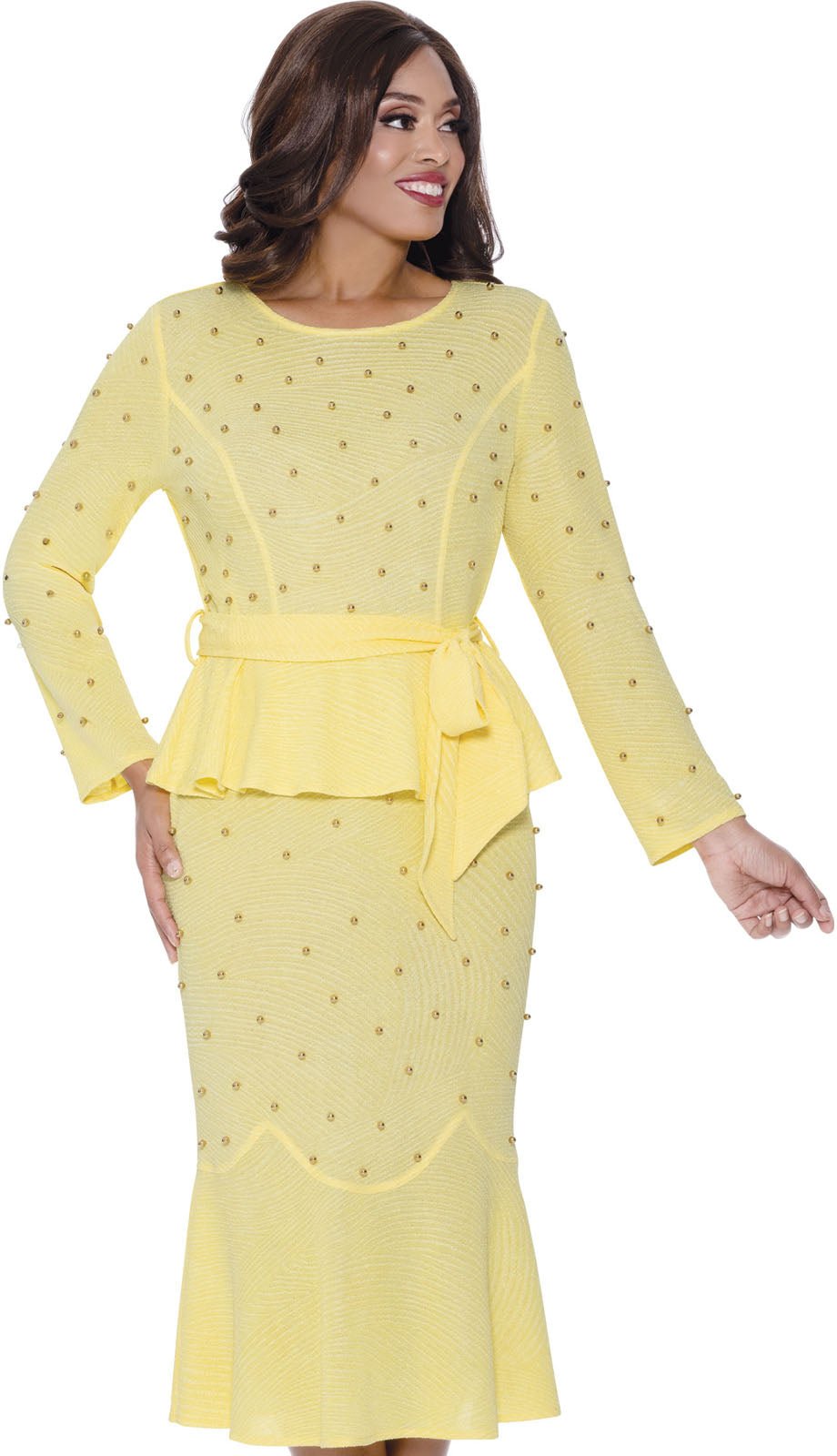 2pc Church Suit With Golden Pearls SL600452 - Especially Yours