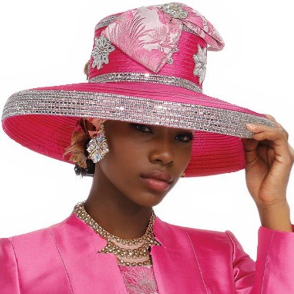 Elegant Wide Brim Church Hat with Embellished Crown Style H6209 - Especially Yours