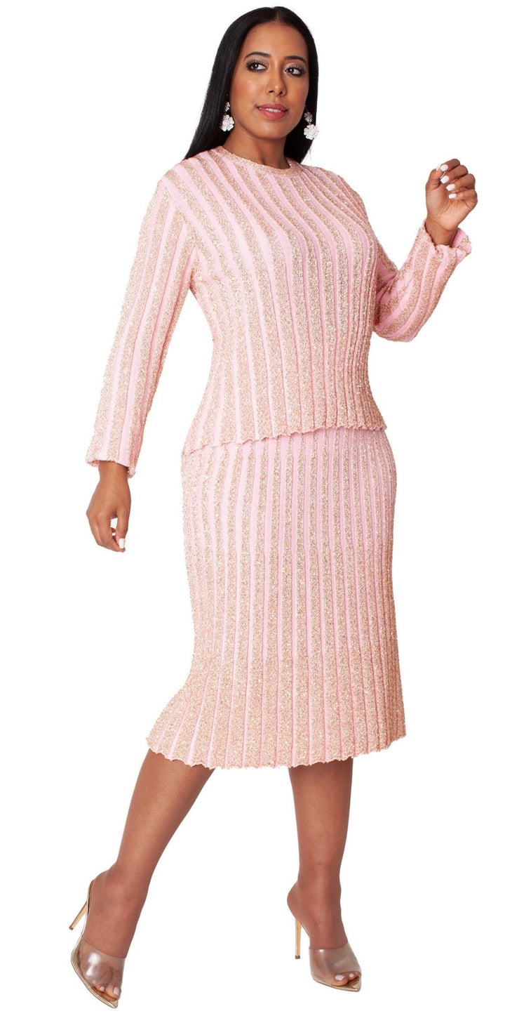 Pink & Gold Shimmer Knit Suit - 5377 - Especially Yours