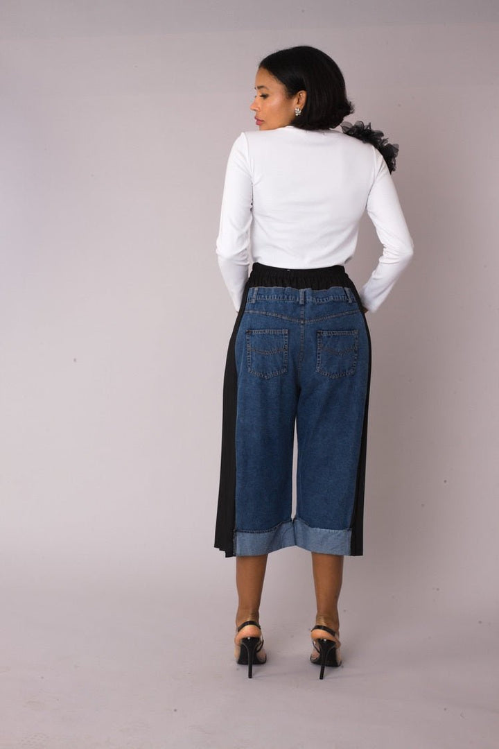 Pleated Panel Denim Culottes - 82467 - Especially Yours