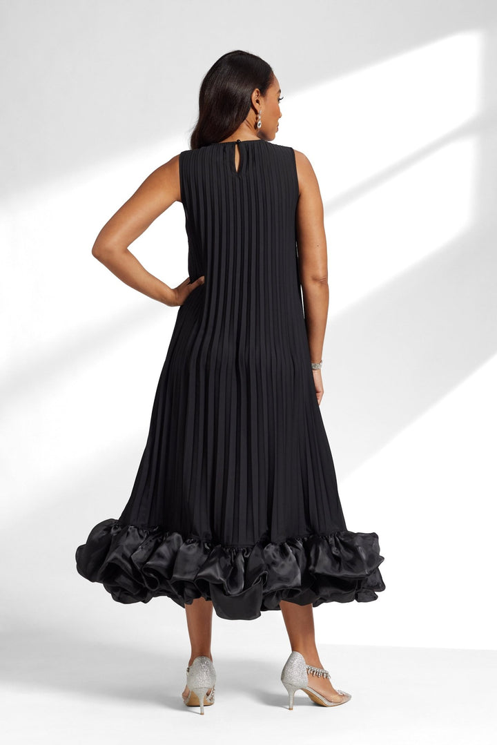 pleats n ruffles maxi dress back view
