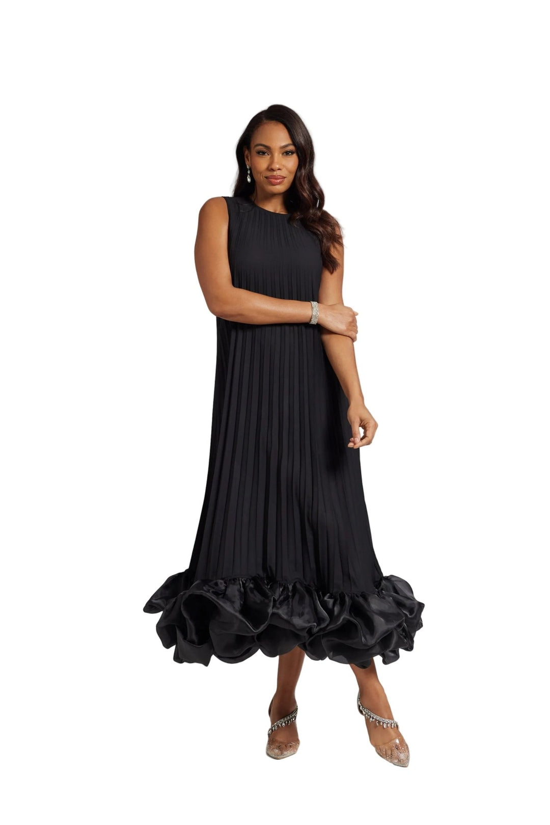 pleats n ruffles maxi dress by studio ey
