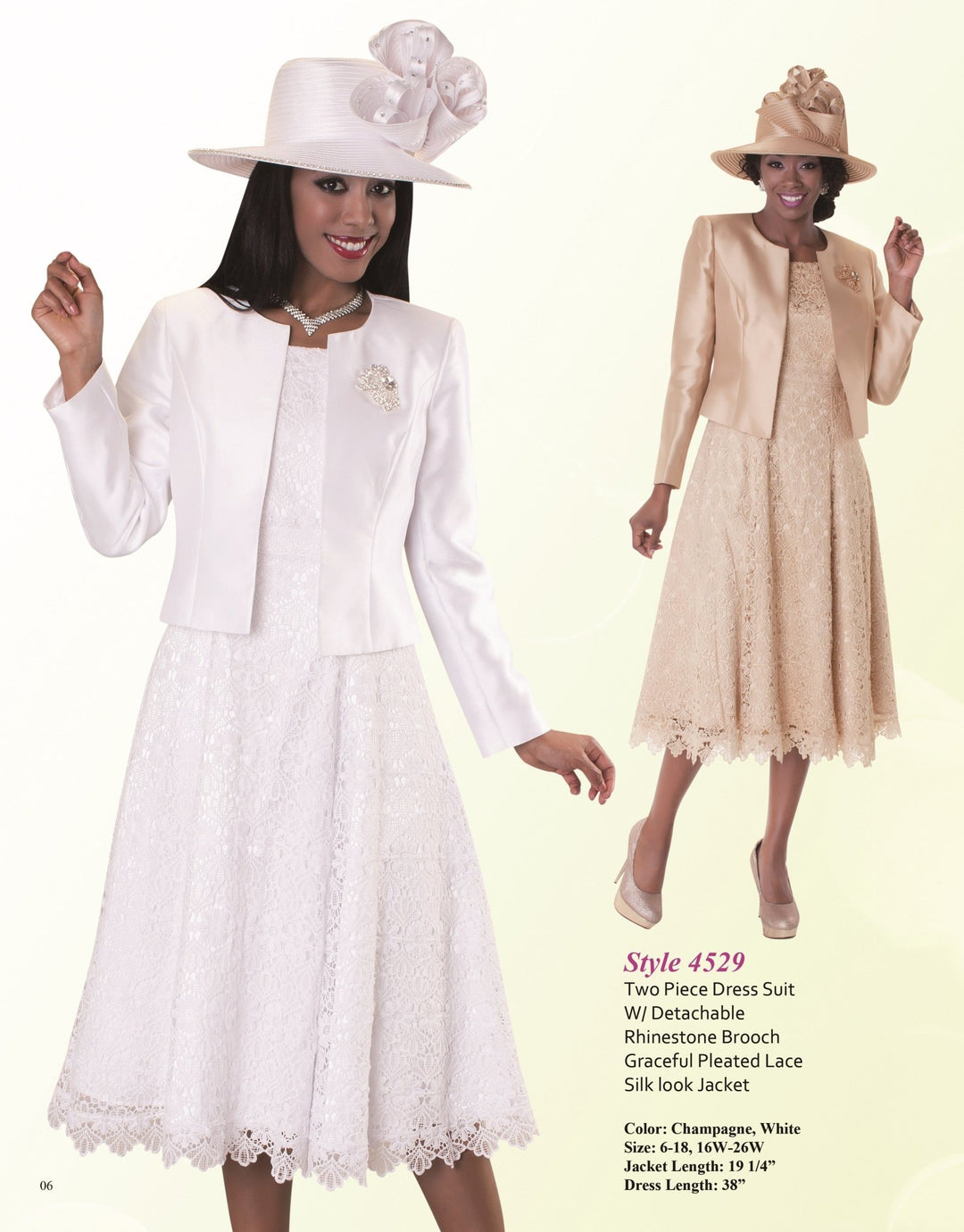 Plus Size Lace Church Dress with Satin Jacket - 4529W - Especially Yours