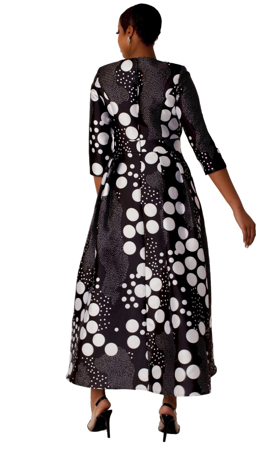 Plus Size Satin Dress with Rhinestone Brooch - 4497W - Especially Yours