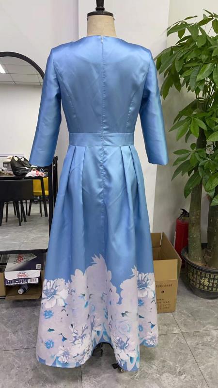 Plus Size Satin Dress with Rhinestone Brooch - 4497W - Especially Yours