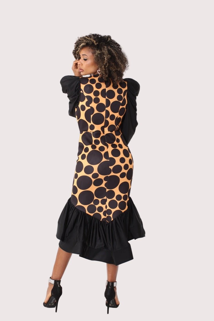 Polka Dot Dress with Puff Sleeves - 82139 - Especially Yours