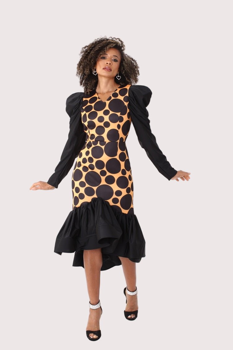 Polka Dot Dress with Puff Sleeves - 82139 - Especially Yours