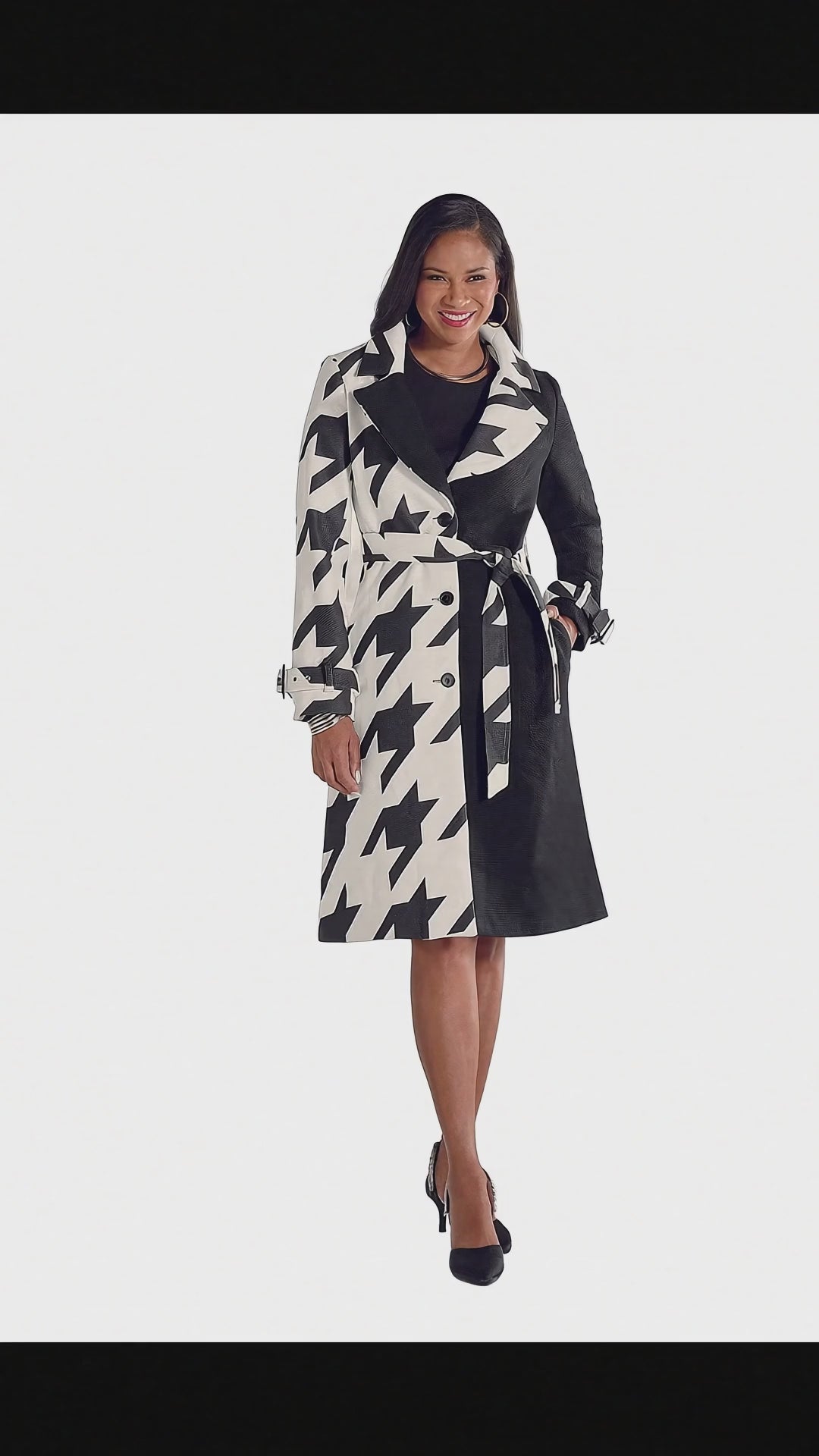 Half 'n' Half Houndstooth Coat by Studio EY