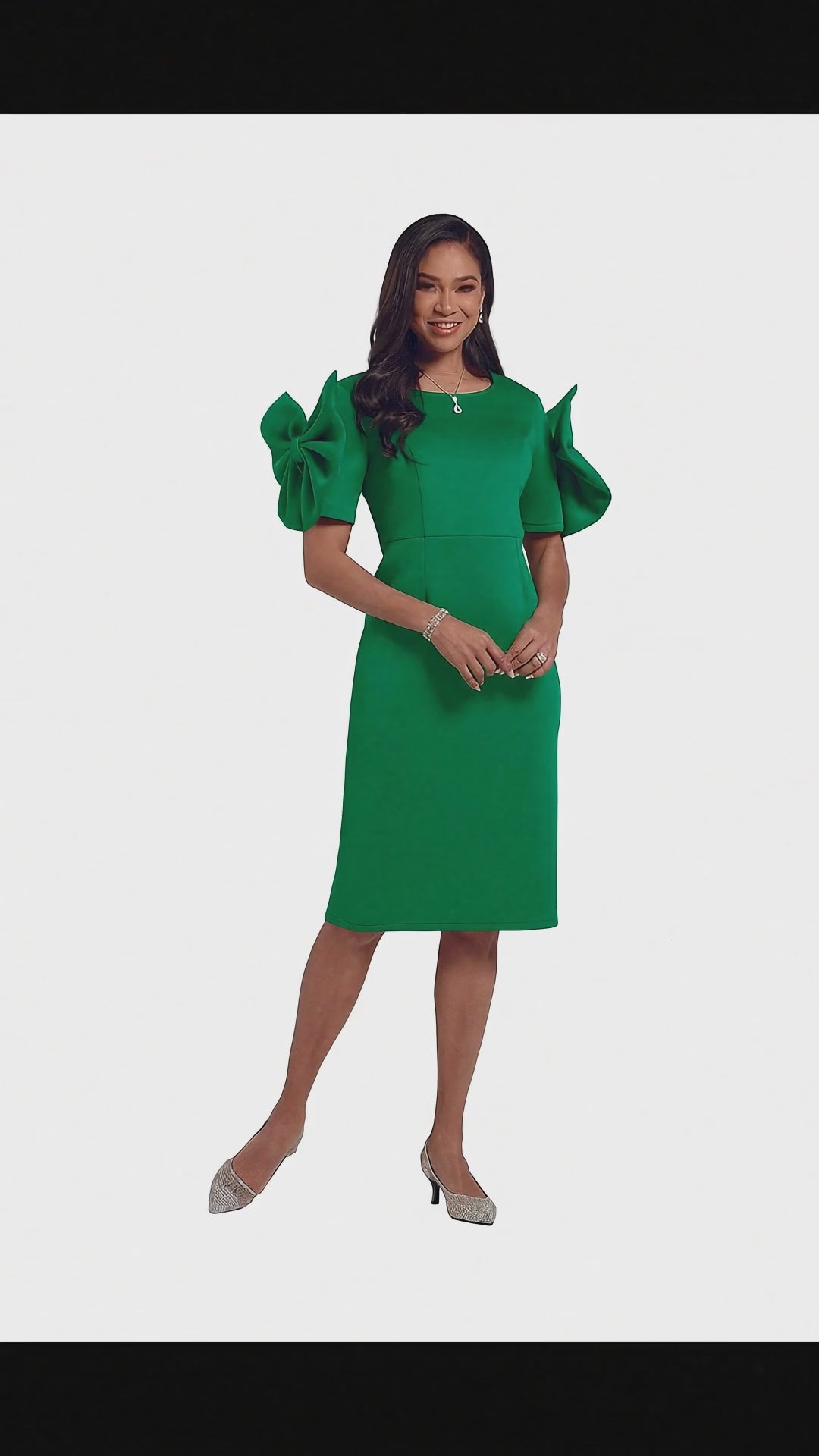 Bows on Your Shoulder Midi Dress by EY Boutique