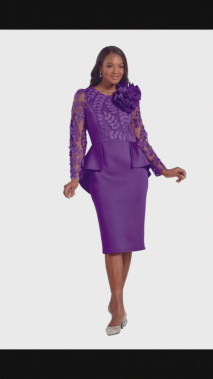 ELEGANT OUTLINES CAPE PURPLE DRESS