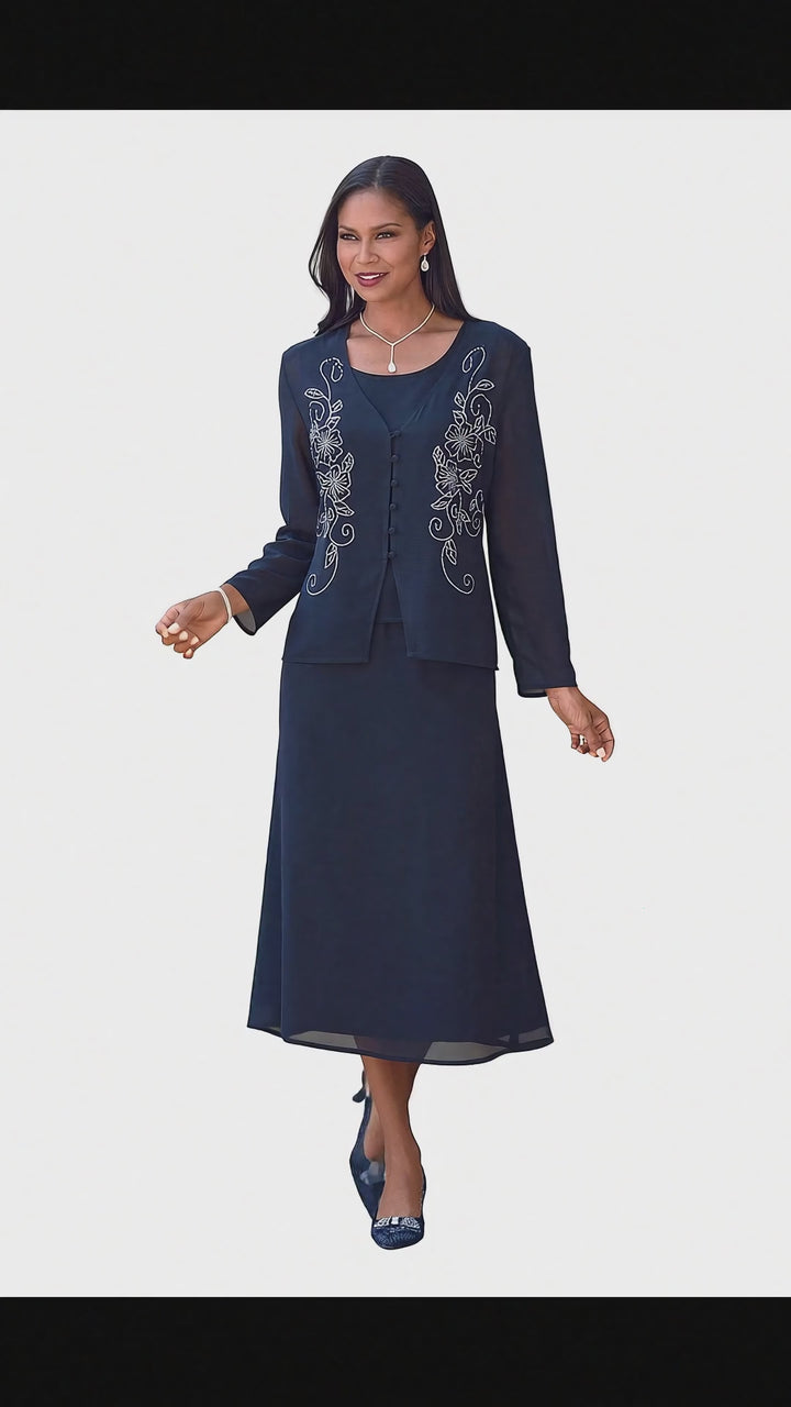 Jeweled Petals 3-Pc. Suit by EY Boutique