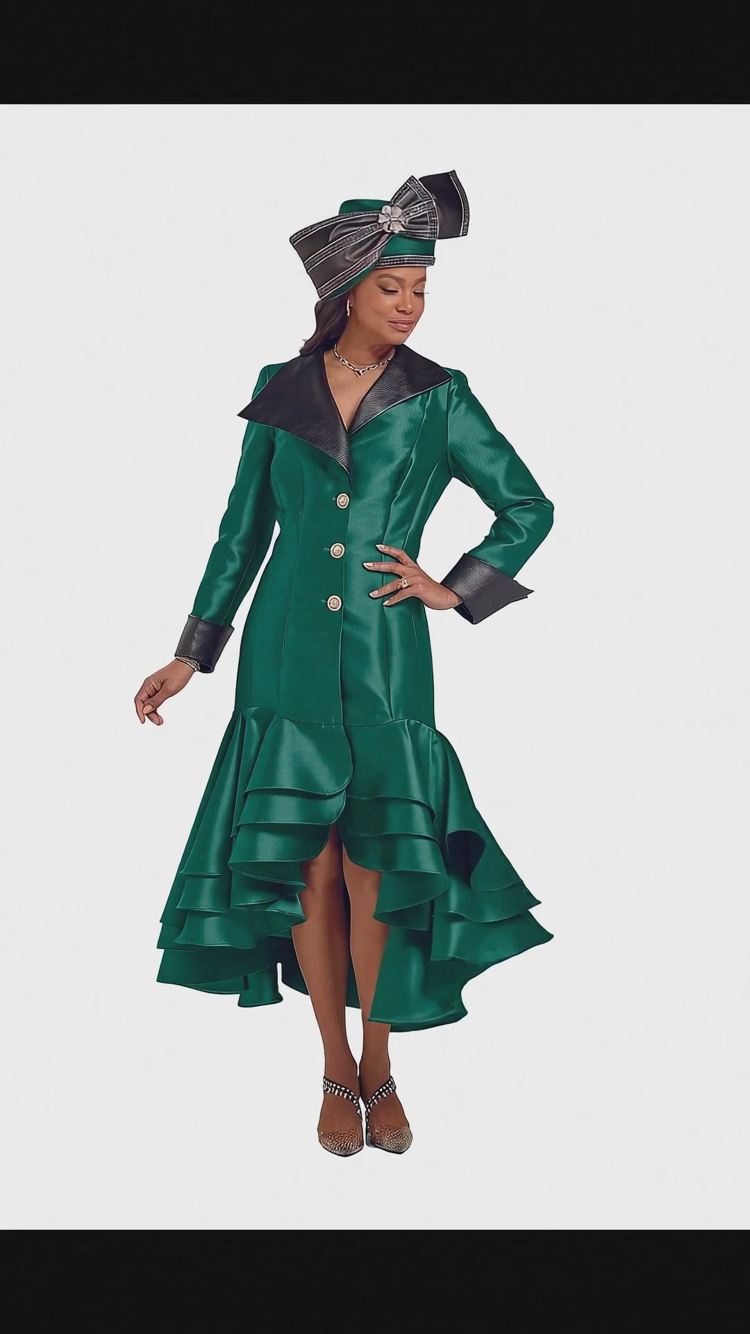 Tailored with Tiers High-Low Dress by Lisa Rene Black Label