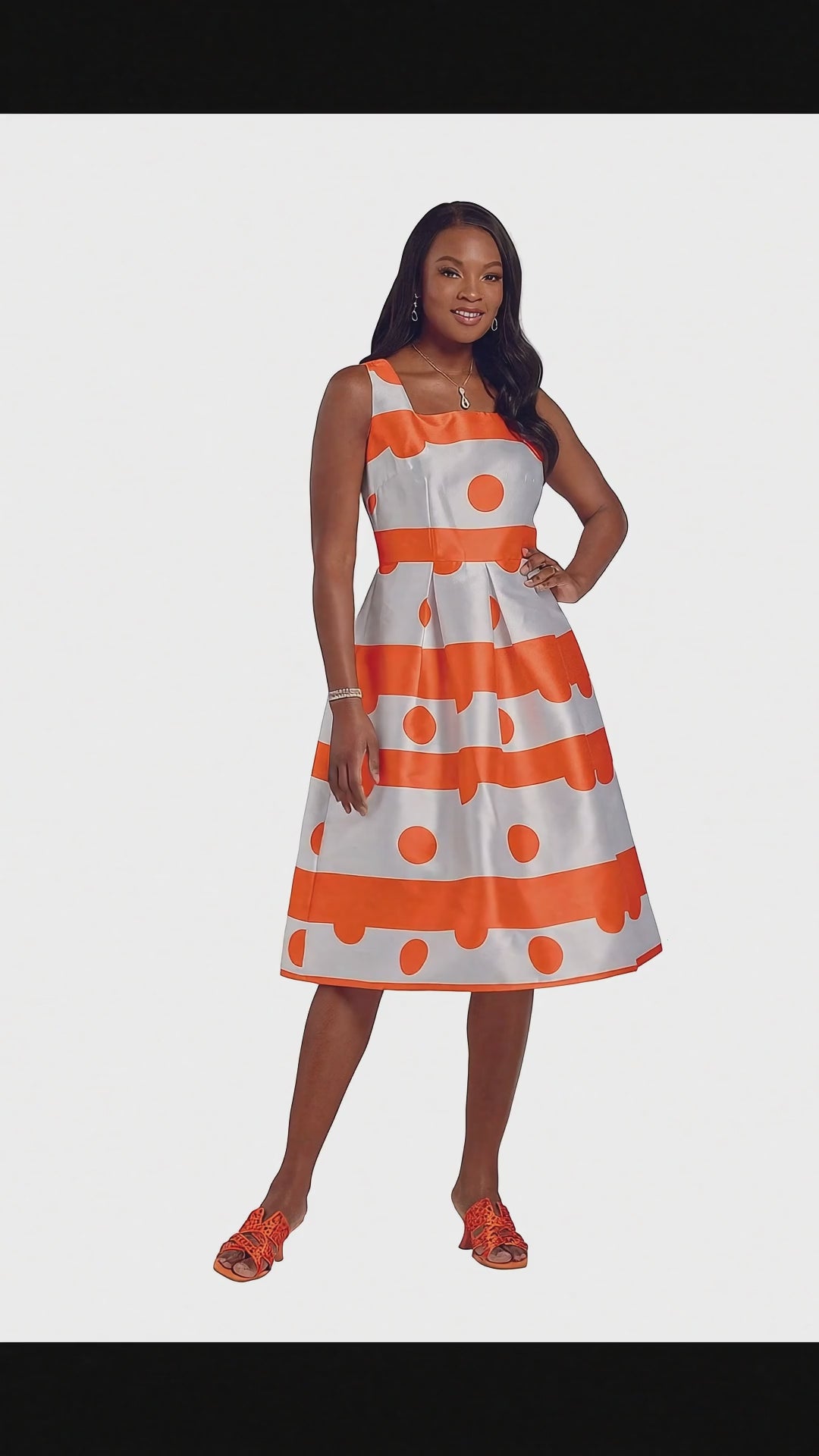 On the Dotted Line Fit-and-Flare Midi Dress by EY Boutique