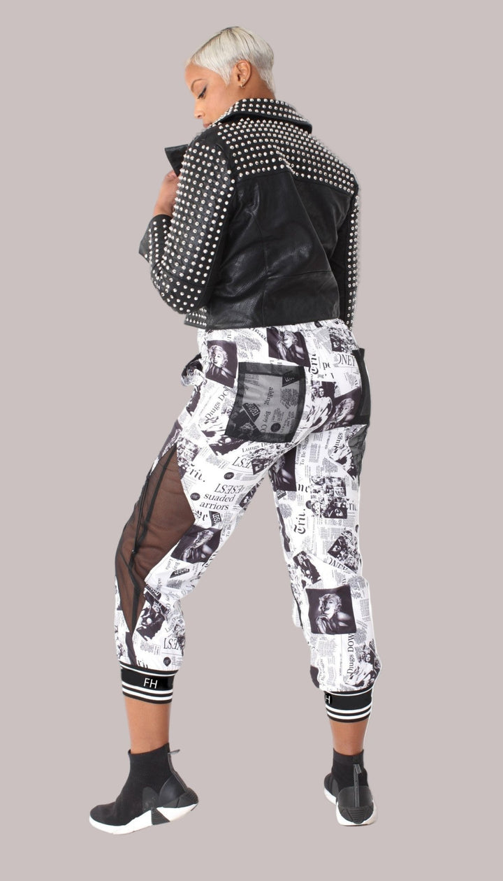 Printed Mesh Patchwork Joggers - 81856 - Especially Yours