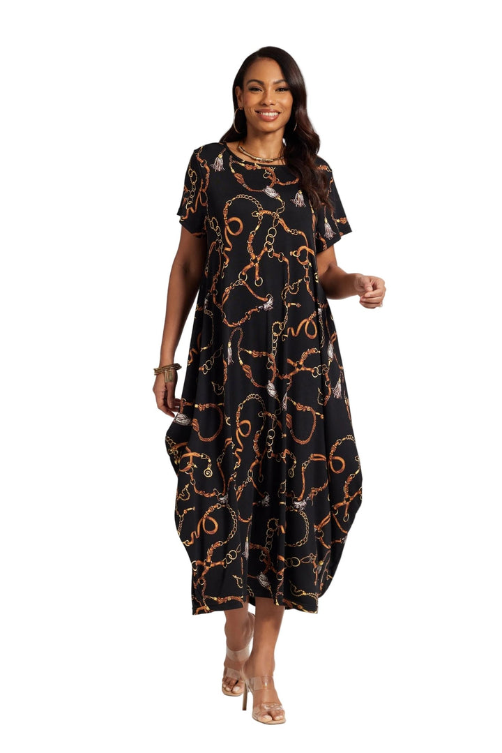 printed maxi dress for women modest fit