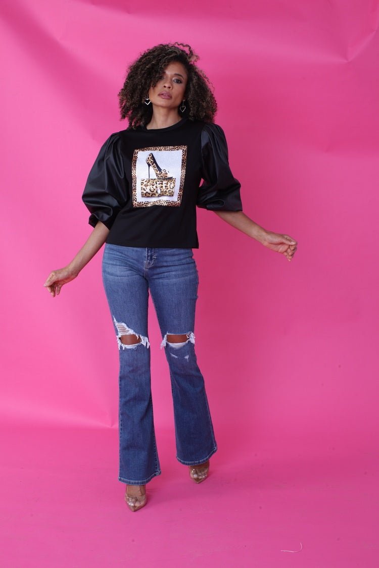 Puff Sleeve Graphic Top - 82051 - Especially Yours