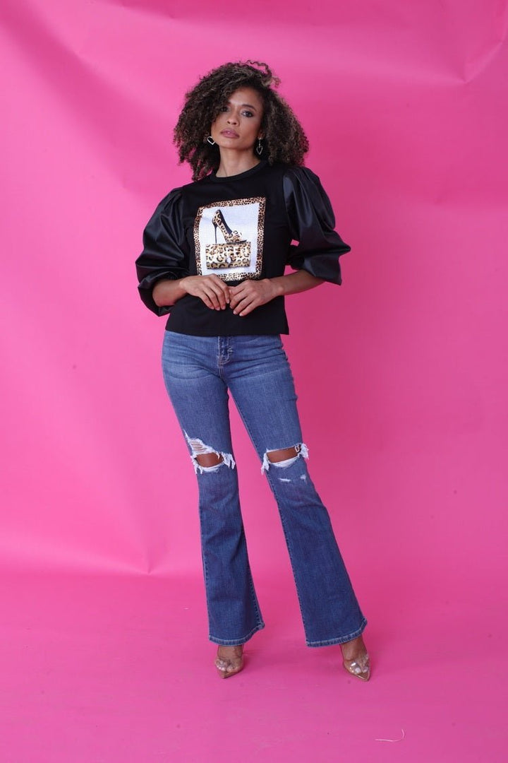 Puff Sleeve Graphic Top - 82051 - Especially Yours