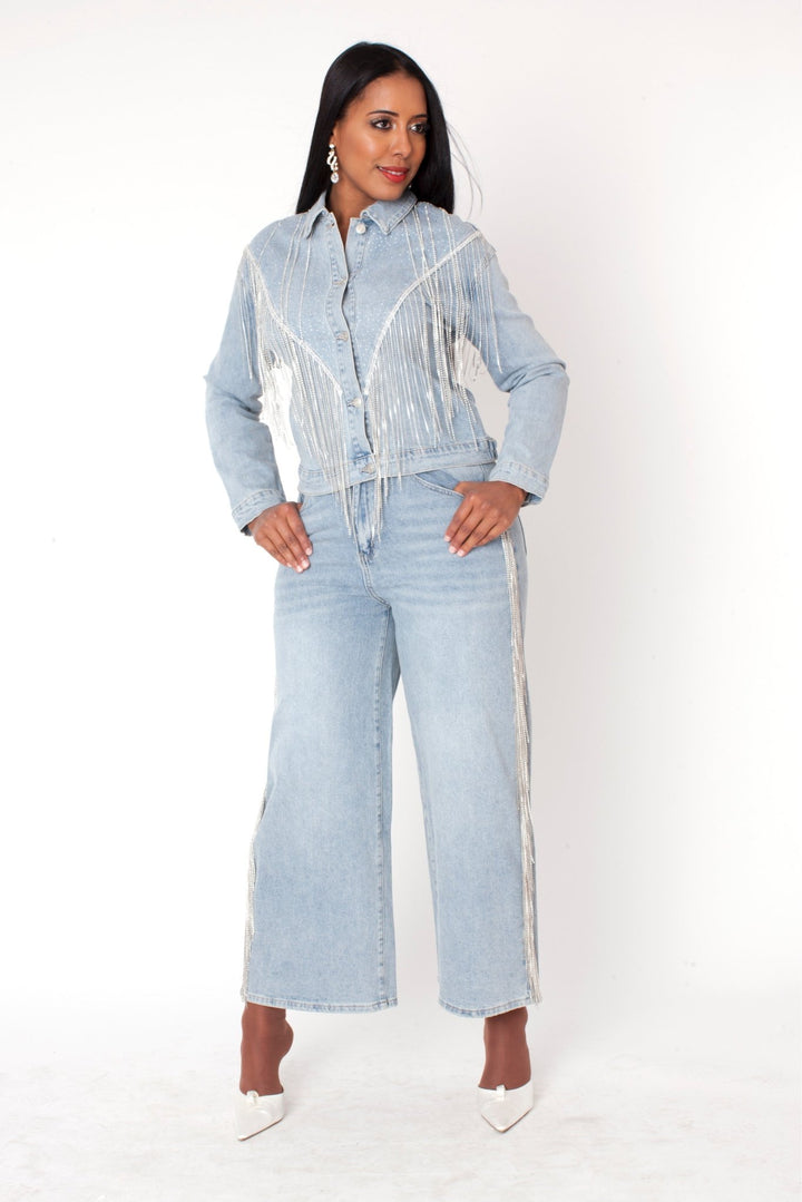 Rhinestone Fringe Jean - 82939 - Especially Yours