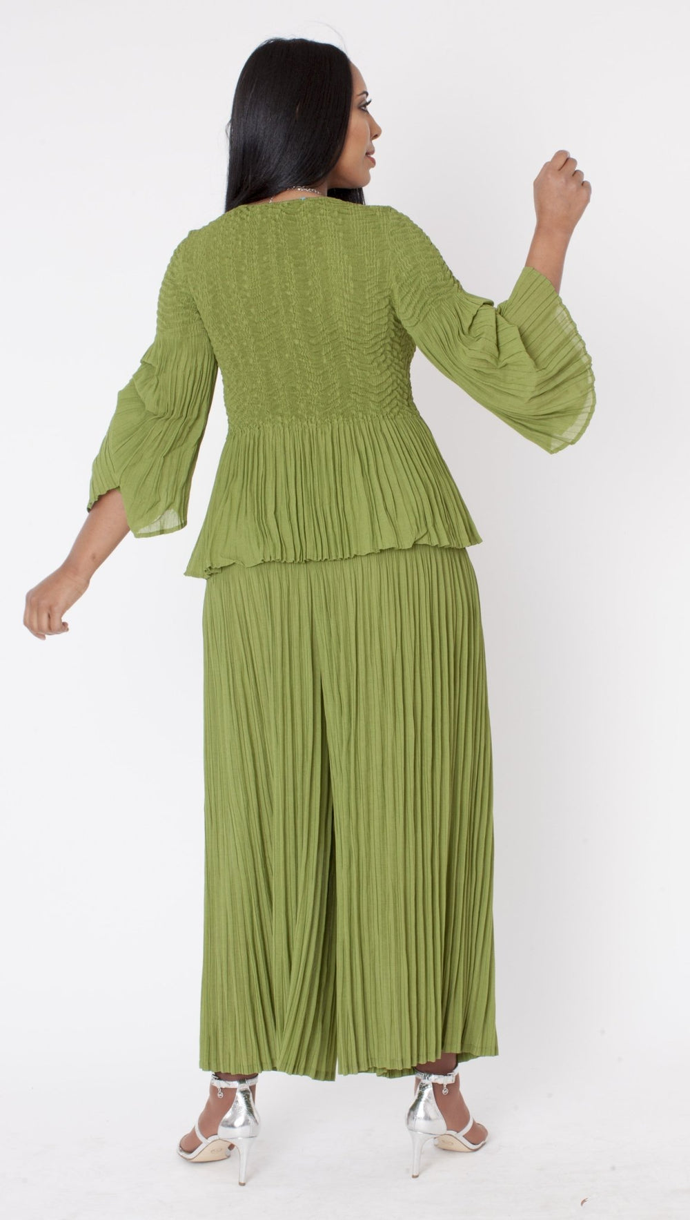 Ruched Sleeve Pleated Pantset - 82909 - Especially Yours