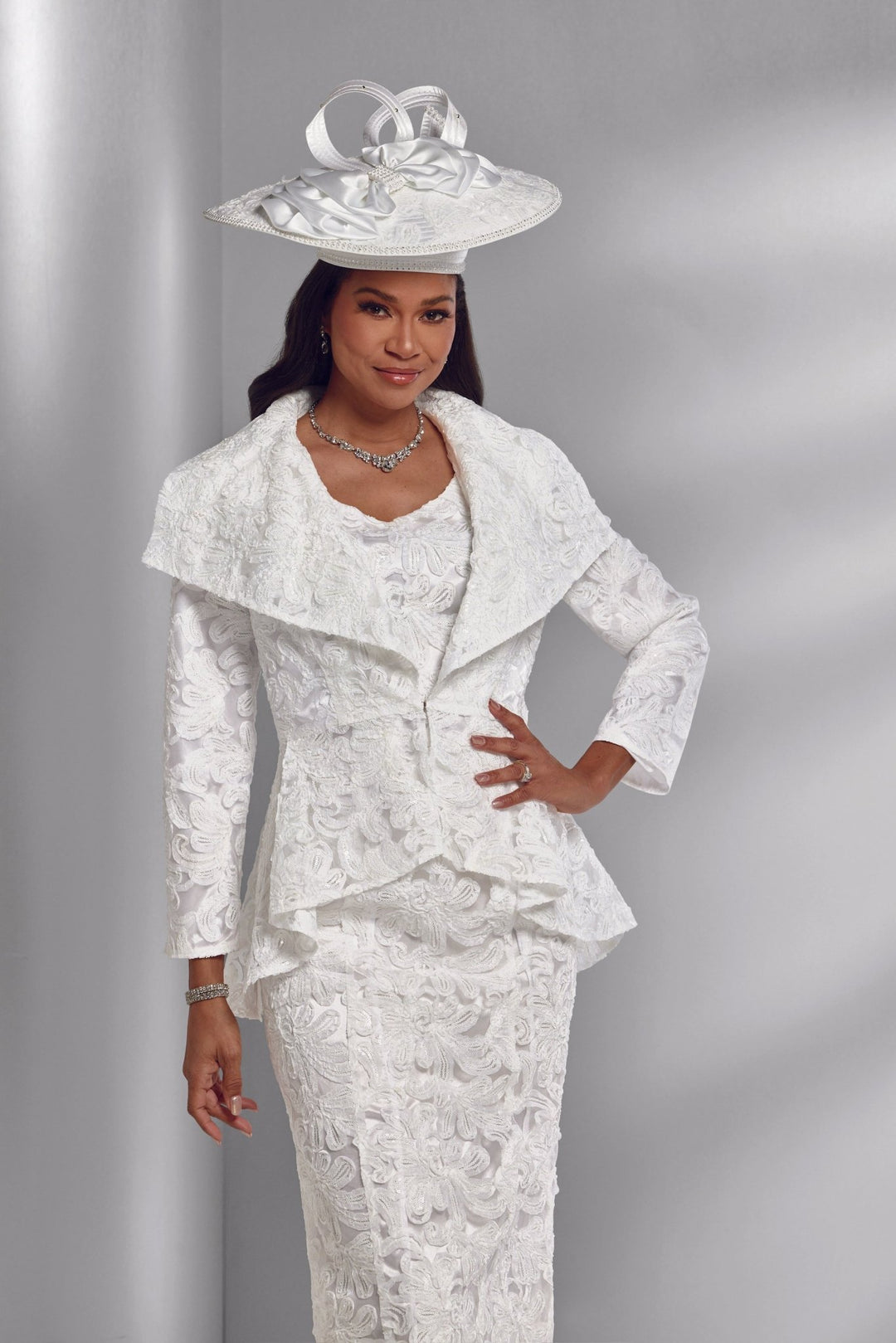 ruffled church jacket dress