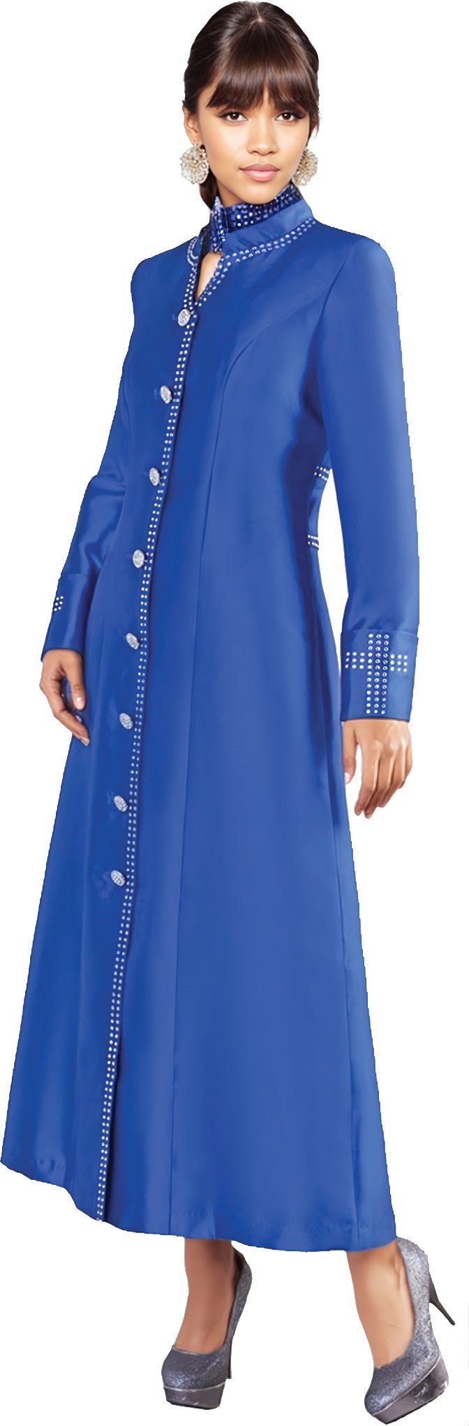 Satin Cassock Robe with Rhinestone Button Front - 4445 - Especially Yours