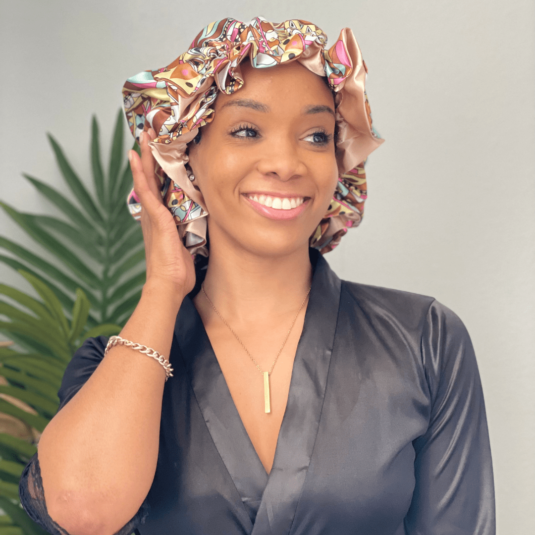 Garden Peach All Satin Bonnet - Especially Yours