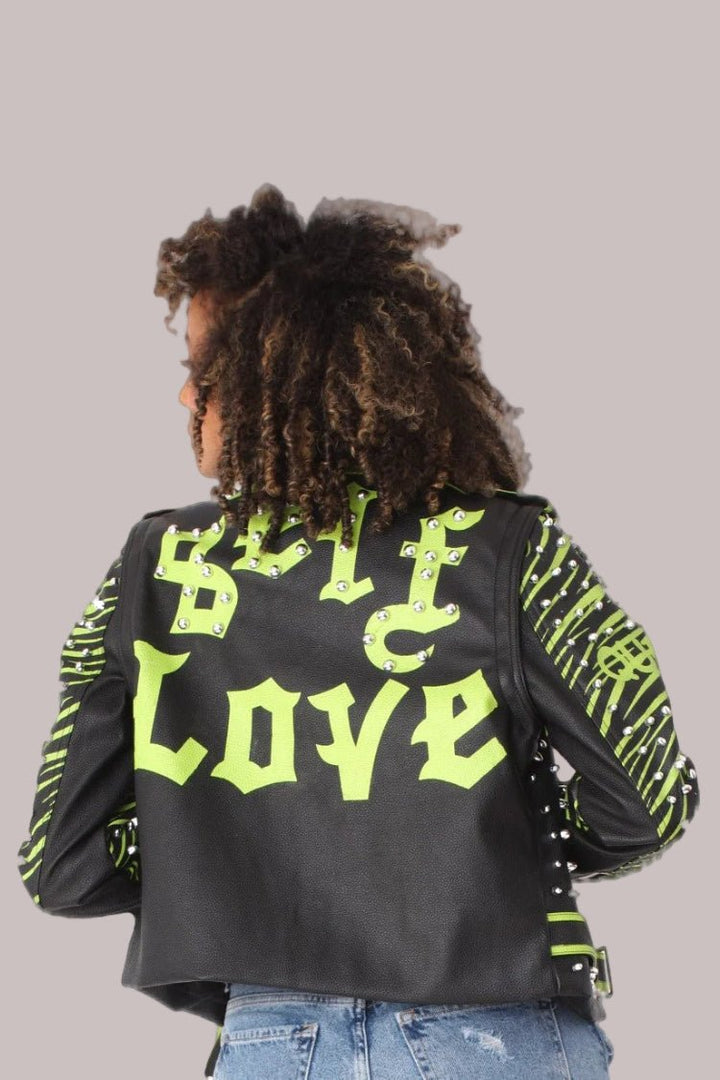 Studded Leather Jacket with Detachable Sleeves - 81989 - Especially Yours