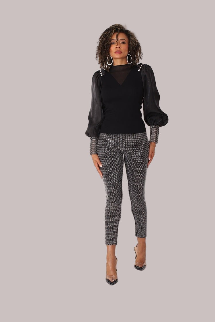 Suede Diamond Embellished Pants - 82023 - Especially Yours