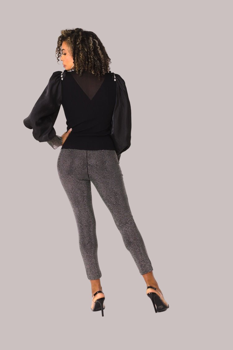 Suede Diamond Embellished Pants - 82023 - Especially Yours