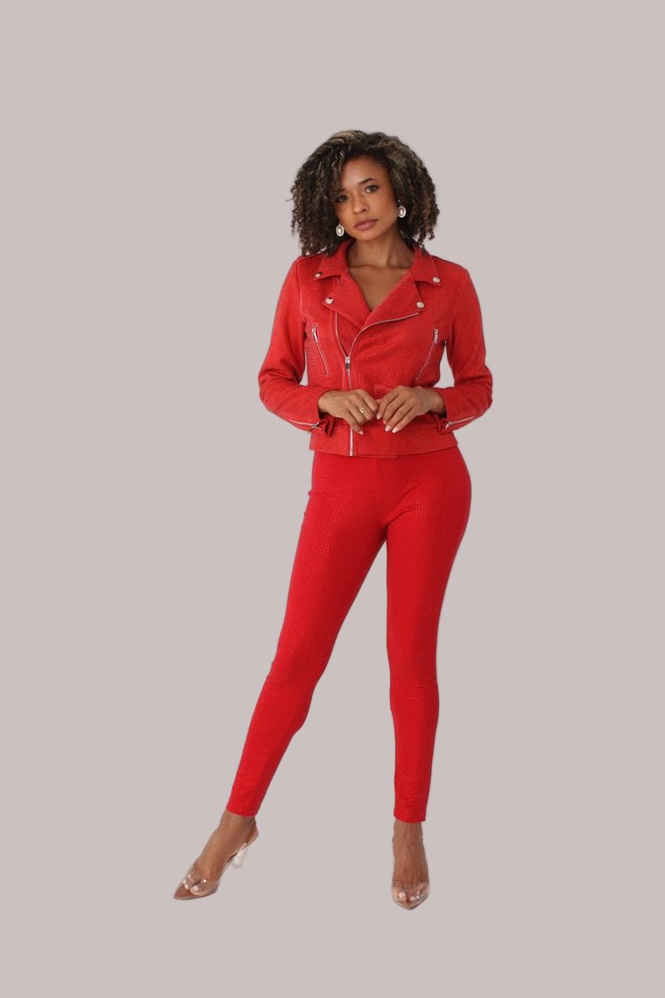 Suede Diamond Embellished Pants - 82023 - Especially Yours