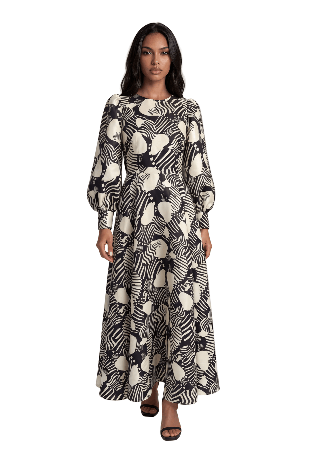 Brocade Dress with Bishop Sleeves - 4848 - Especially Yours