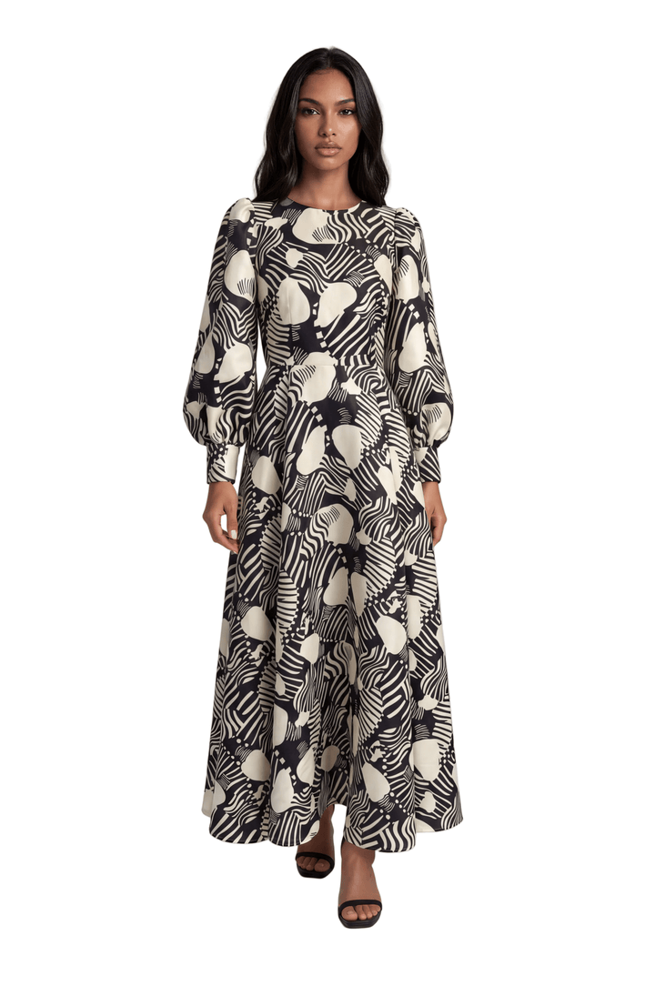 Brocade Dress with Bishop Sleeves - 4848 - Especially Yours