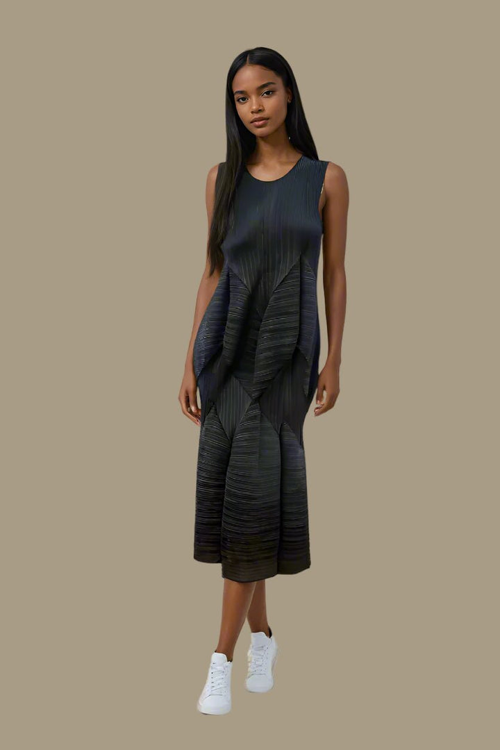 Textured Wave Sleeveless Dress - 82603 - Especially Yours