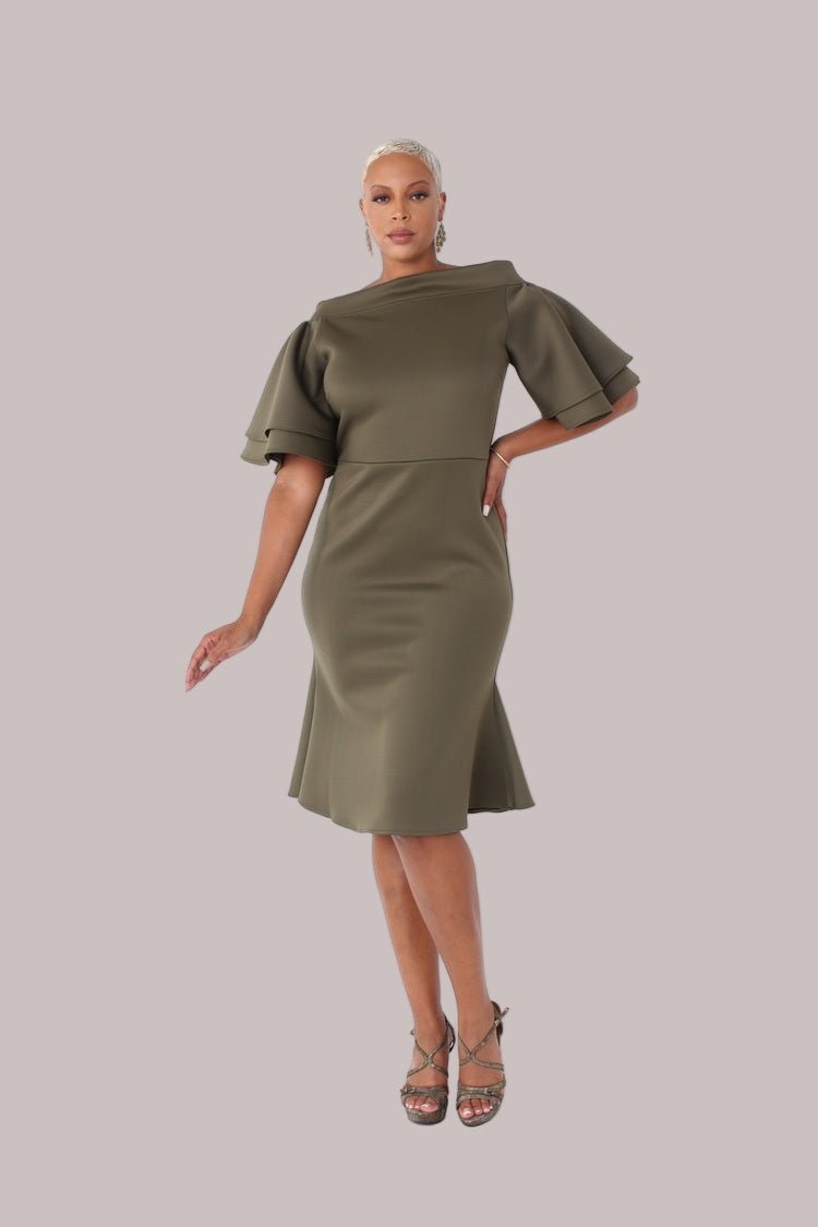 Midi Dress Green Dress Bell Sleeves Women Casual Lightweight Summer Mini Dresses V Neck Ruffle Bell Midi Dress Green Dress Bell Sleeves Women Casual Lightweight Summer Mini Dresses V Neck Ruffle Bell