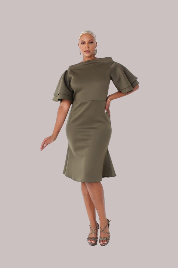 Tiered Bell - Sleeve Midi Dress - 82145 - Especially Yours