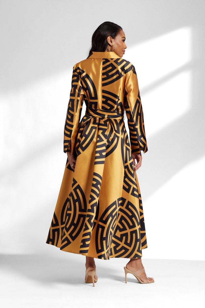 tribal print shirtdress women back view