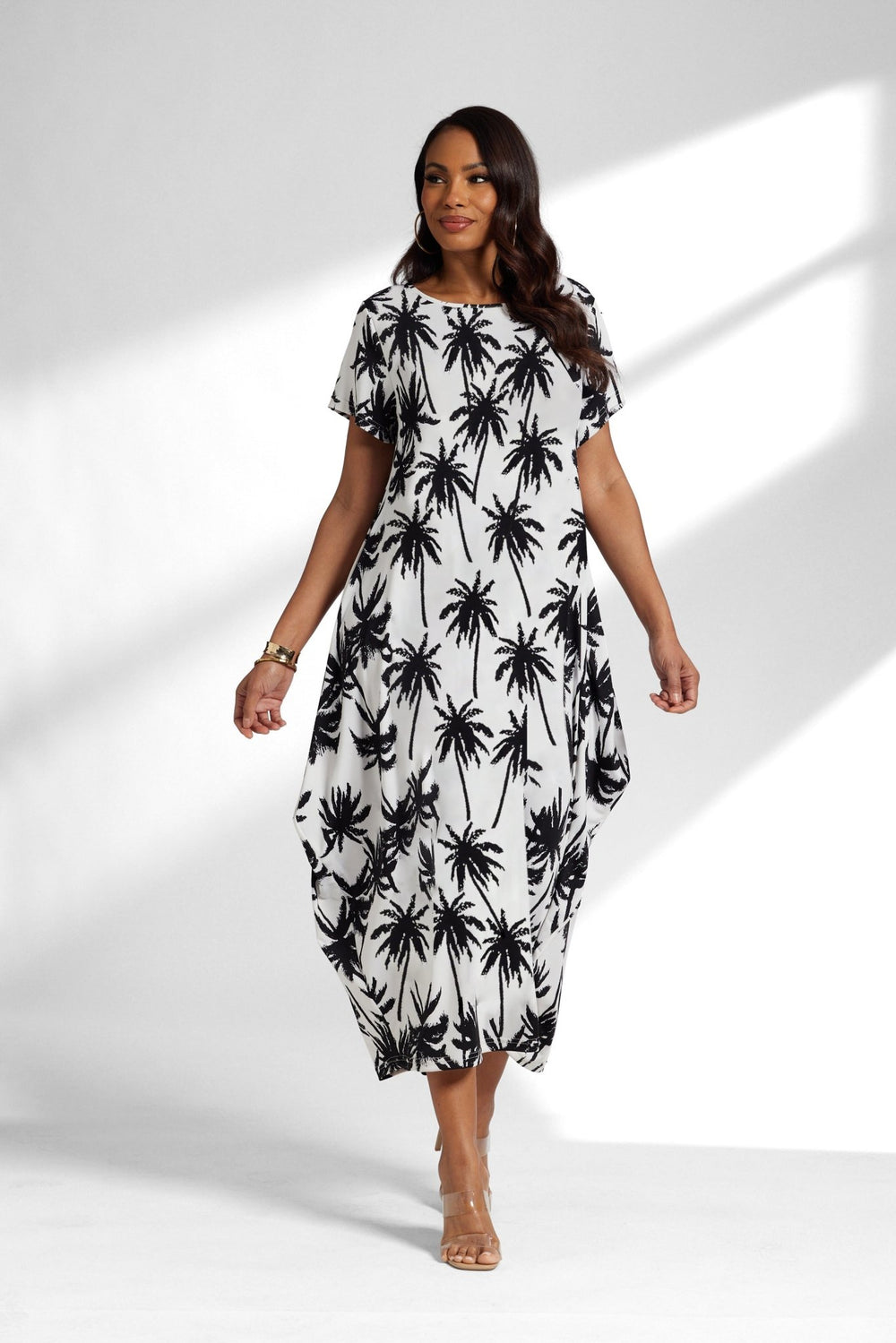 tropical print maxi dress women