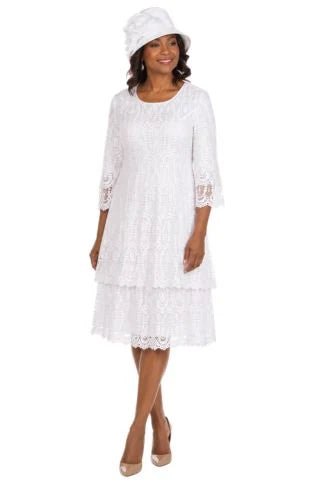 Elegant A-Line Tiered Lace Dress-Plus