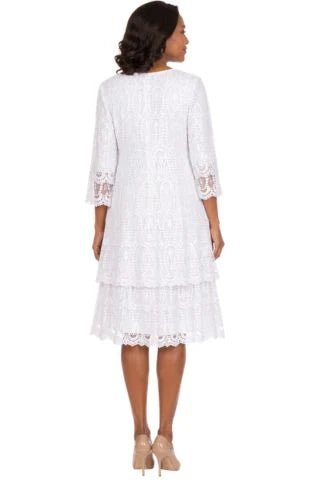 Elegant A-Line Tiered Lace Dress-Plus