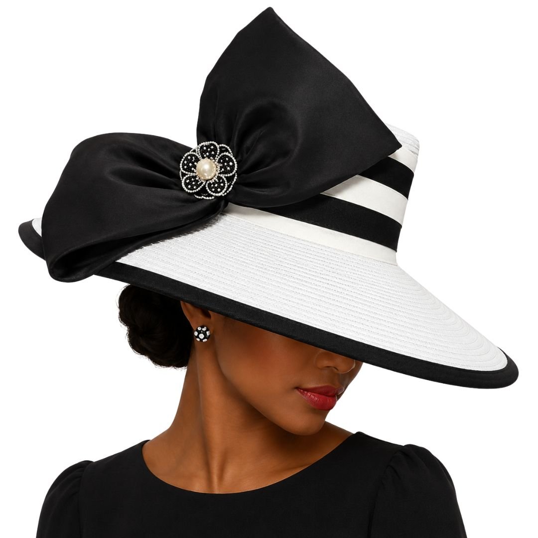 Eisenhower Navy Wide Brim Church Hat - Whittall & Shon - Especially Yours