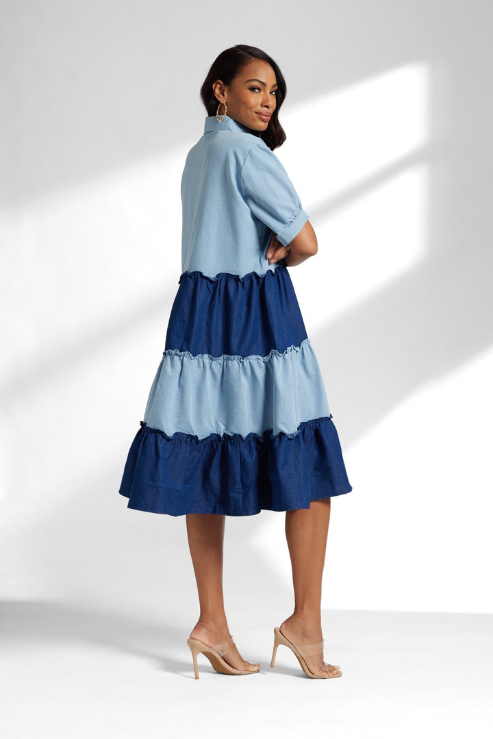 women’s chambray dress detail view