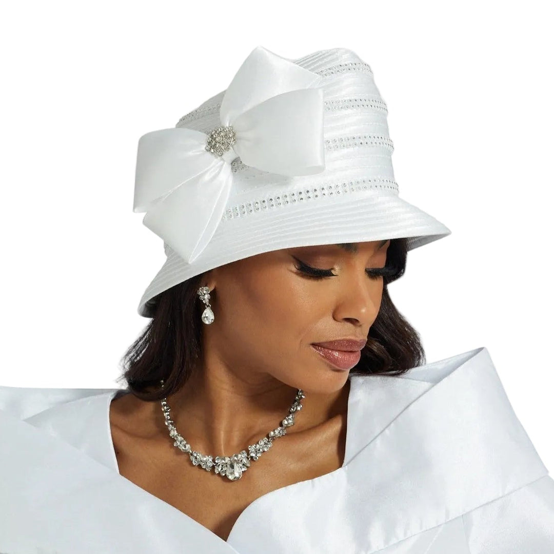 ladies dress hats for church Yellow satin ribbon church hat/Shenor Collections